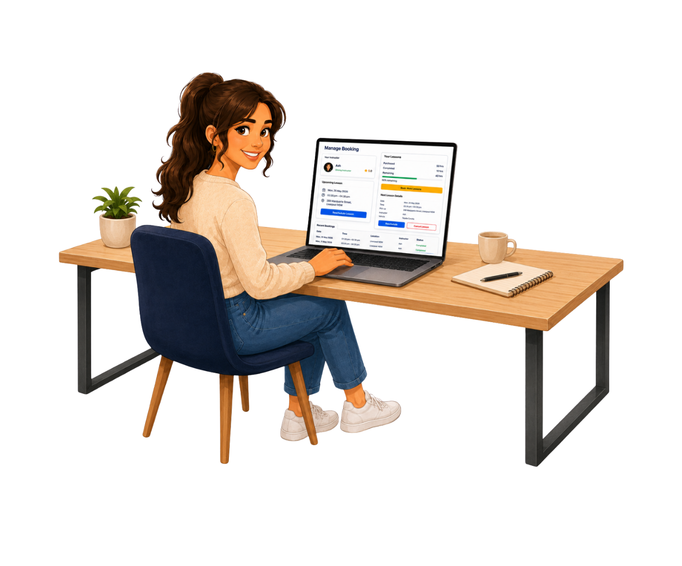 Learner booking driving lessons online
