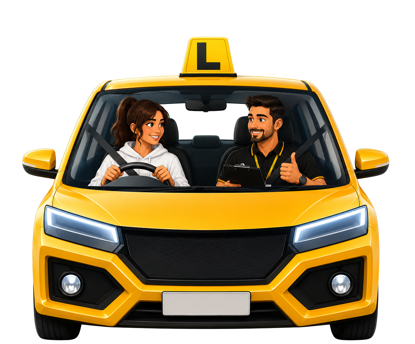 Learner practising driving with an instructor